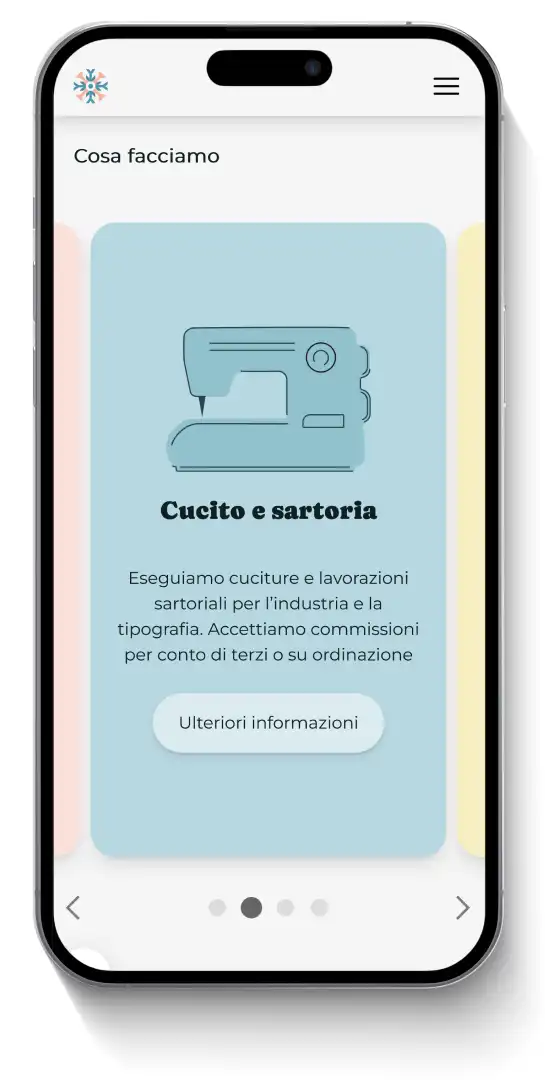 Mockup dello slideshow da mobile