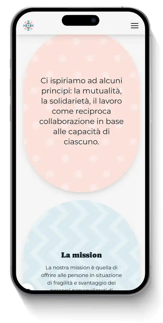 Una pagina del sito web di Smart da mobile